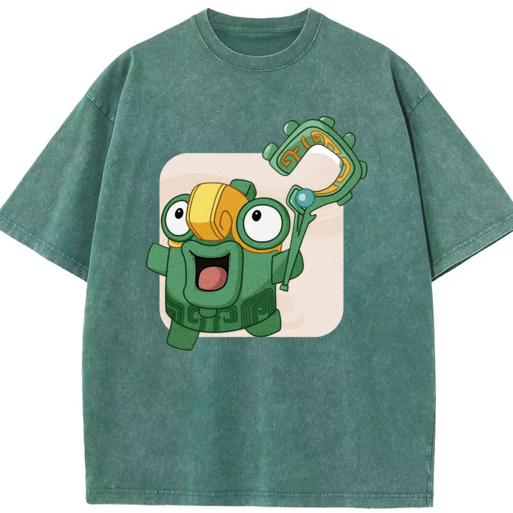 （画像用） Ne Zha 2 ナタ 魔童の大暴れ 綿100% ヴィンテージ風 半袖Tシャツ（フロントプリント）